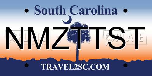 NMZTTST South Carolina License Plate