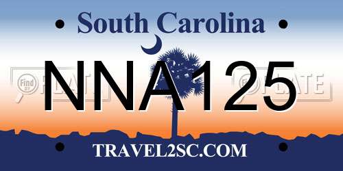 NNA125 South Carolina License Plate