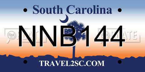 NNB144 South Carolina License Plate