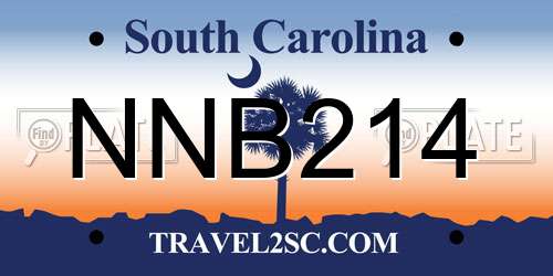 NNB214 South Carolina License Plate
