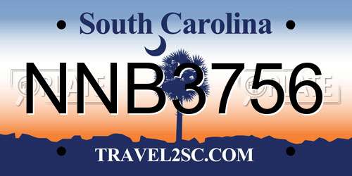 NNB3756 South Carolina License Plate
