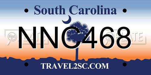 NNC468 South Carolina License Plate