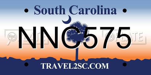 NNC575 South Carolina License Plate