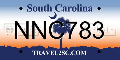 NNC783 South Carolina License Plate
