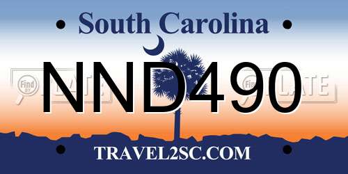 NND490 South Carolina License Plate
