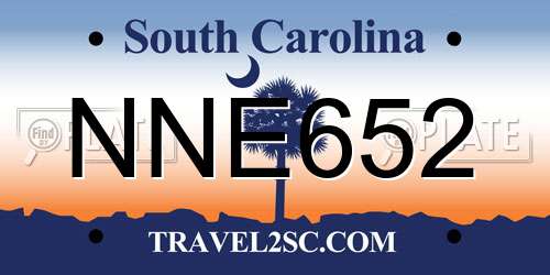NNE652 South Carolina License Plate