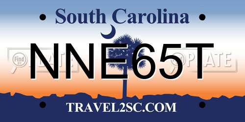 NNE65T South Carolina License Plate