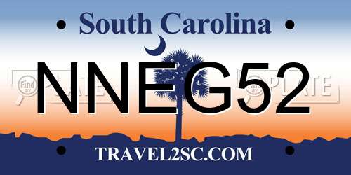 NNEG52 South Carolina License Plate