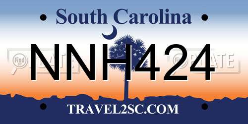 NNH424 South Carolina License Plate