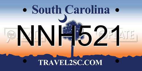 NNH521 South Carolina License Plate