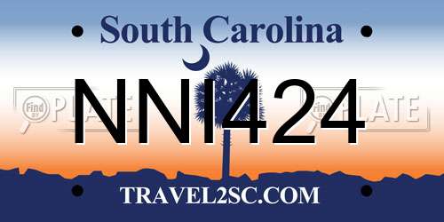 NNI424 South Carolina License Plate