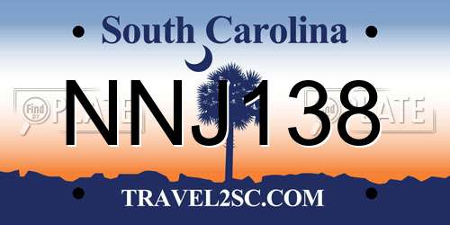 NNJ138 South Carolina License Plate