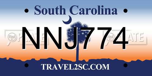 NNJ774 South Carolina License Plate