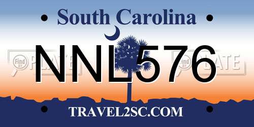 NNL576 South Carolina License Plate