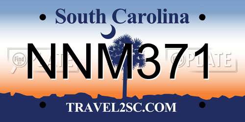 NNM371 South Carolina License Plate