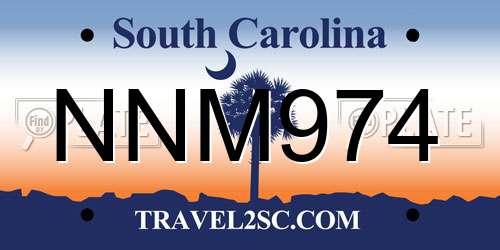 NNM974 South Carolina License Plate
