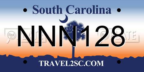 NNN128 South Carolina License Plate