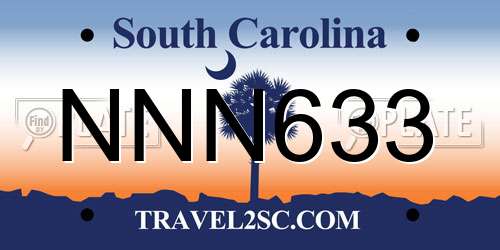 NNN633 South Carolina License Plate