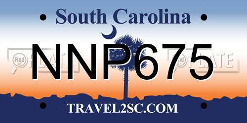 NNP675 South Carolina License Plate
