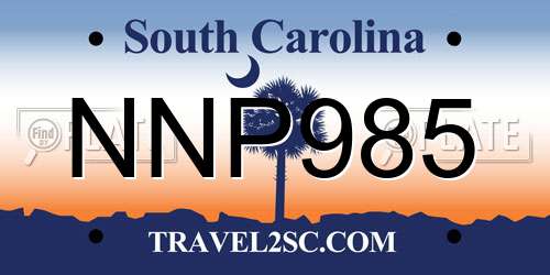 NNP985 South Carolina License Plate