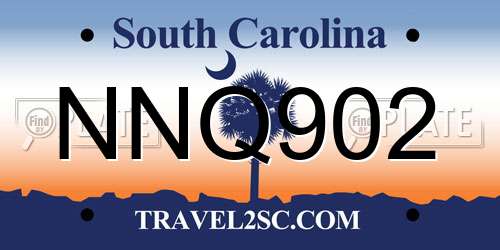 NNQ902 South Carolina License Plate