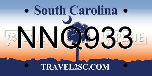 NNQ933 South Carolina License Plate