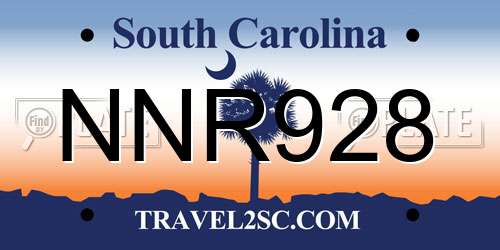 NNR928 South Carolina License Plate