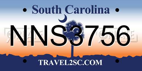 NNS3756 South Carolina License Plate