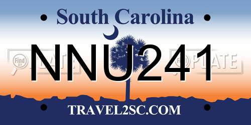 NNU241 South Carolina License Plate