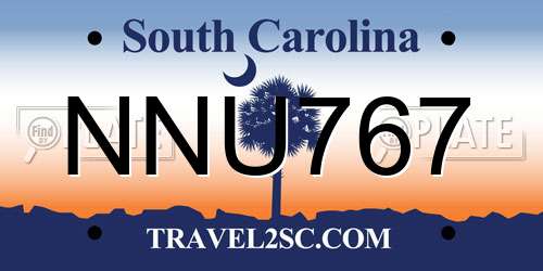 NNU767 South Carolina License Plate