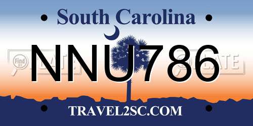 NNU786 South Carolina License Plate