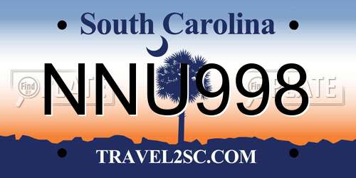 NNU998 South Carolina License Plate