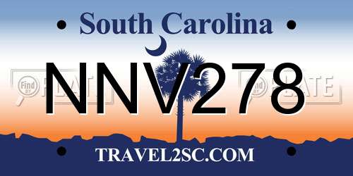 NNV278 South Carolina License Plate