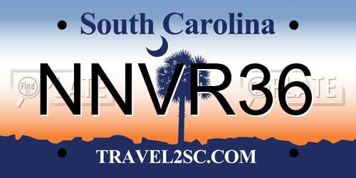NNVR36 South Carolina License Plate