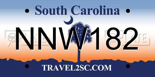 NNW182 South Carolina License Plate