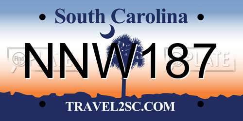 NNW187 South Carolina License Plate