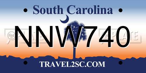 NNW740 South Carolina License Plate