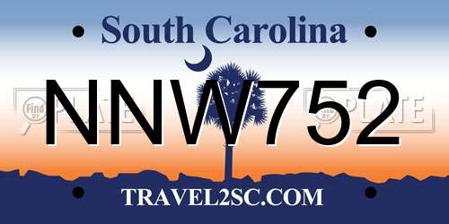NNW752 South Carolina License Plate