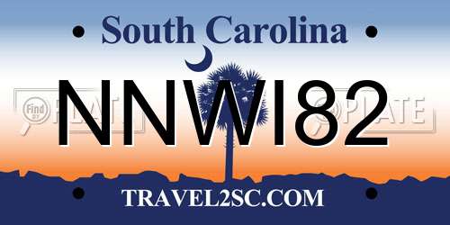 NNWI82 South Carolina License Plate