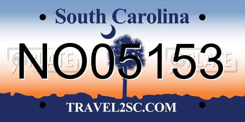 NO05153 South Carolina License Plate