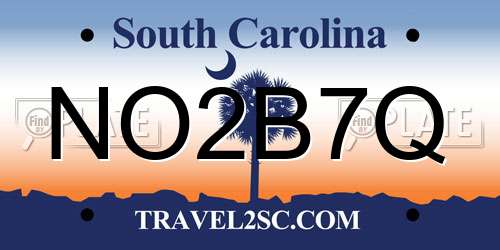 NO2B7Q South Carolina License Plate