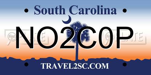 NO2C0P South Carolina License Plate