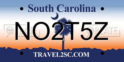 NO2T5Z South Carolina License Plate