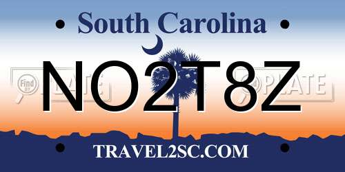 NO2T8Z South Carolina License Plate