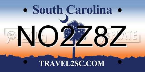 NO2Z8Z South Carolina License Plate