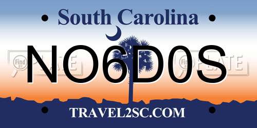 NO6D0S South Carolina License Plate