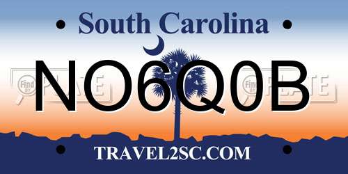 NO6Q0B South Carolina License Plate