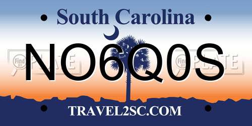 NO6Q0S South Carolina License Plate
