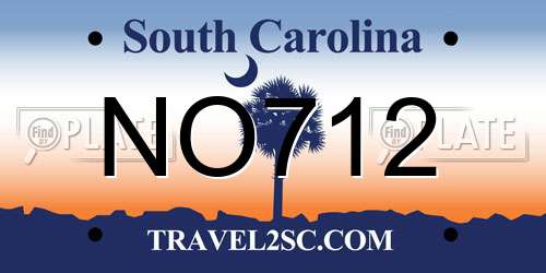NO712 South Carolina License Plate