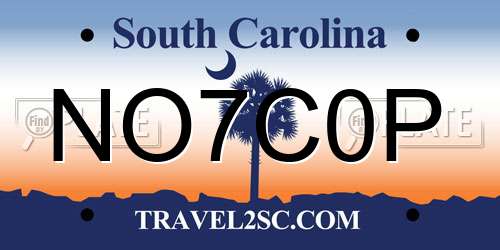 NO7C0P South Carolina License Plate